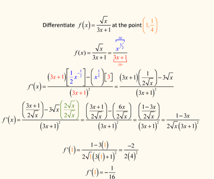 calculus quotient rule